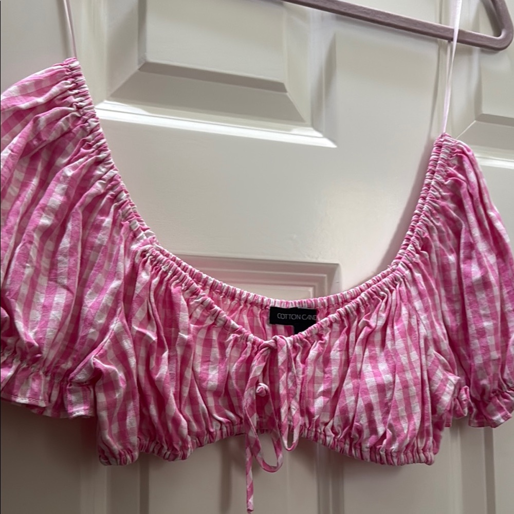 Cotton Candy Pink Off-Shoulder Top
